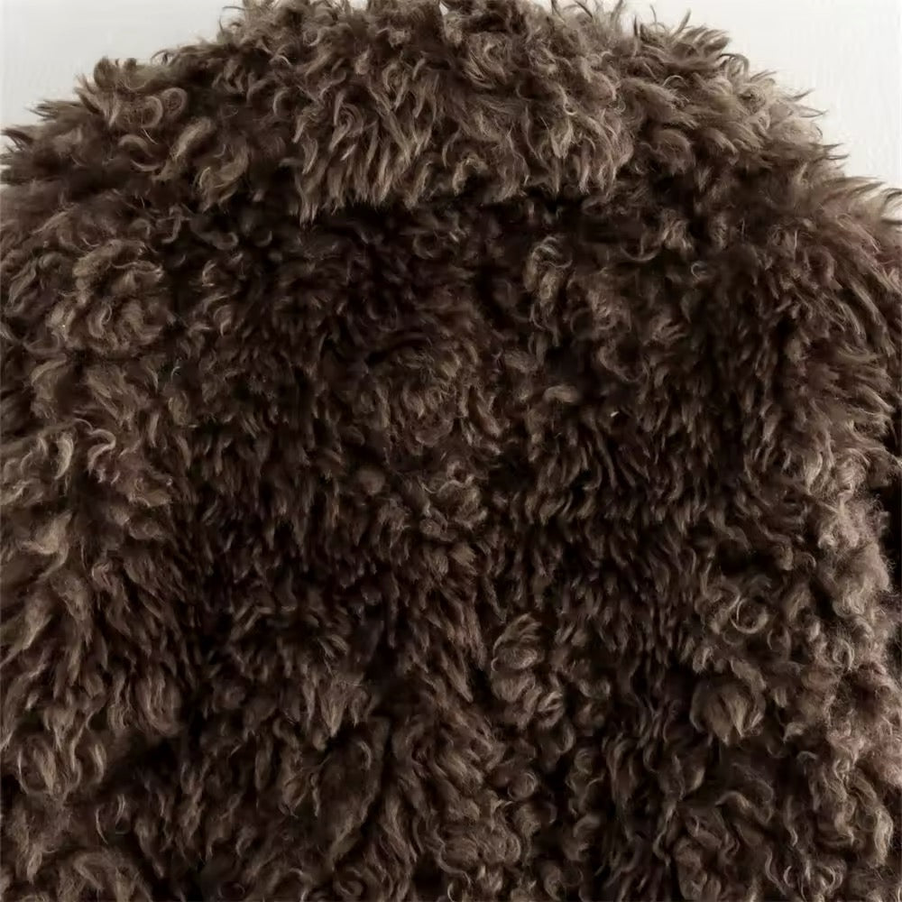 ELVORU Fur Effect Puffer Coat