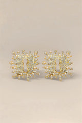 Sunburst Keyhole Crystal Statement Earrings