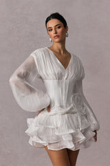 ÉLODIE Floral Appliqué Mini Dress