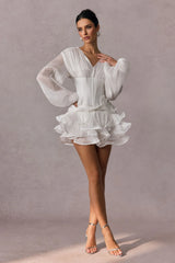 ÉLODIE Floral Appliqué Mini Dress