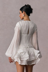 ÉLODIE Floral Appliqué Mini Dress