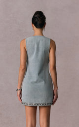 ELYSIA Crystal Embellished Denim Mini Dress