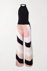 SYLVAÏA Printed Halter Jumpsuit