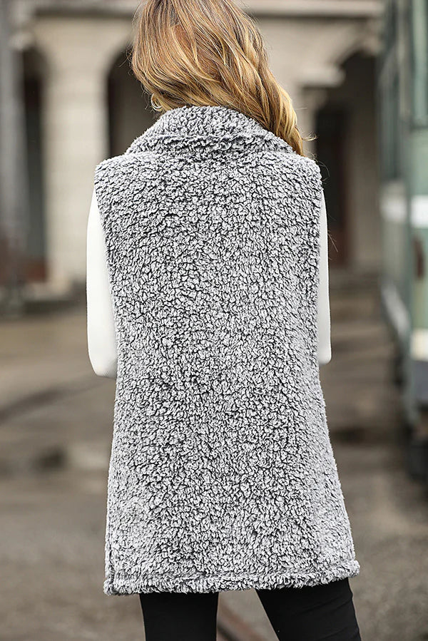 LINA Sleeveless Long Cardigan Vest