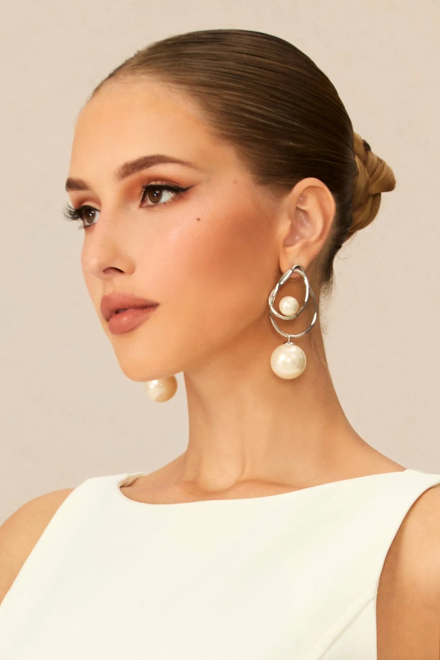 Intertwined Pearl Drop Earrings