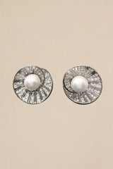 Spiral Shell Pearl Stud Earrings