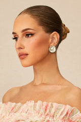 Spiral Shell Pearl Stud Earrings