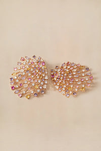 Crystal Fan Statement Earrings