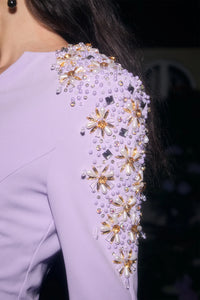 SERAPHINE Embellished V-Neck Long Sleeve Maxi Dress