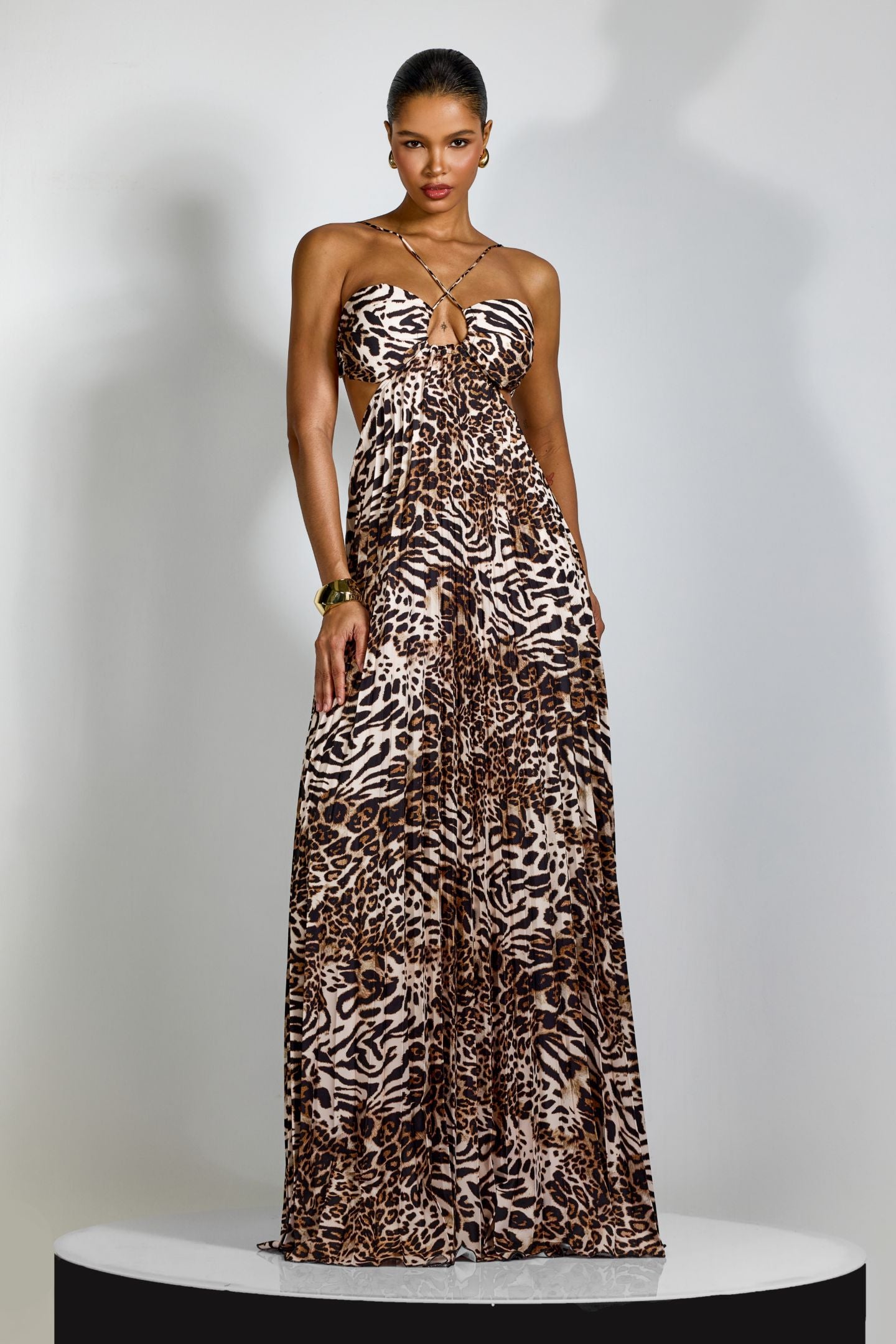 SAPHIRA Leopard Maxi Dress
