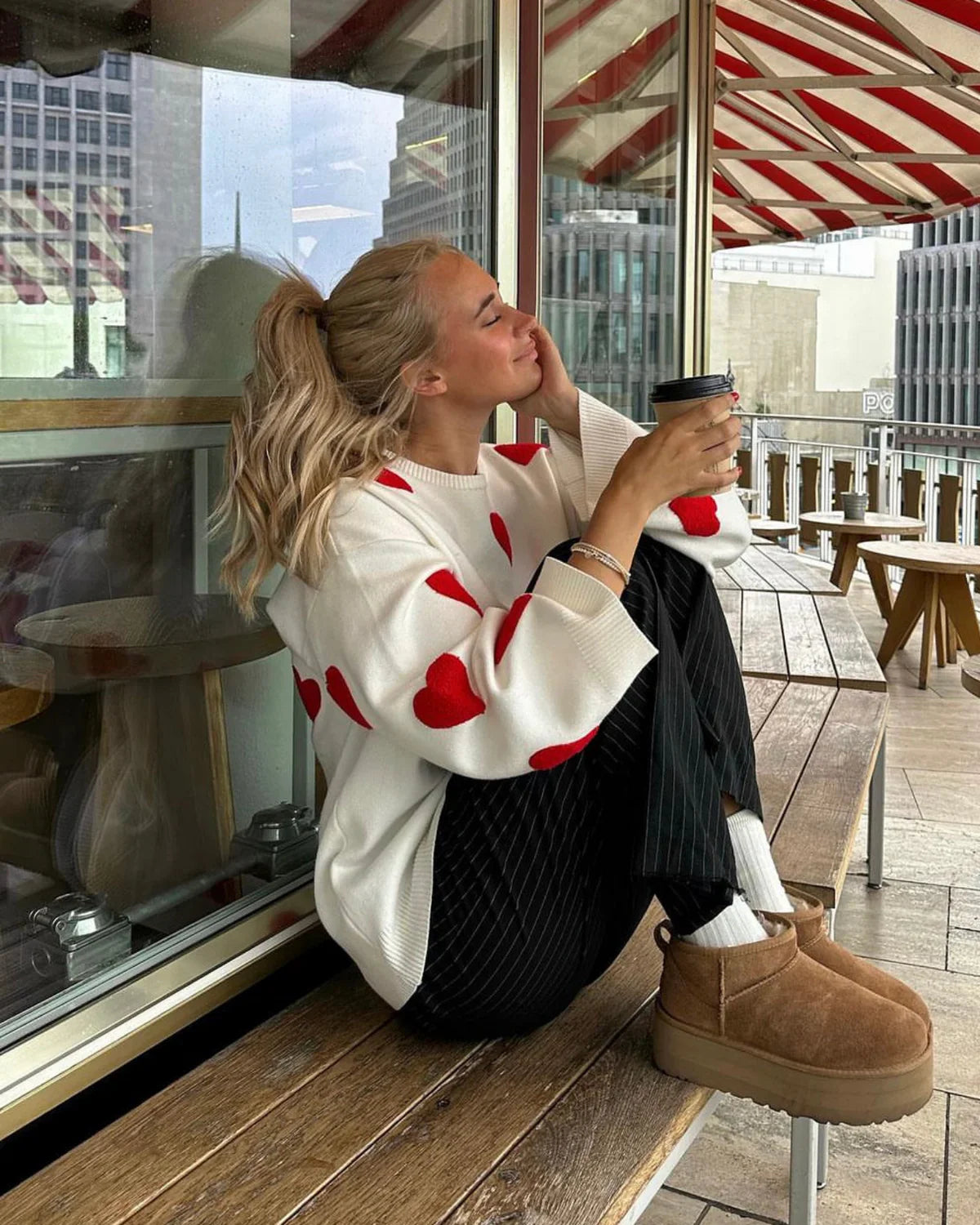 Amora - Cozy Heart Sweater