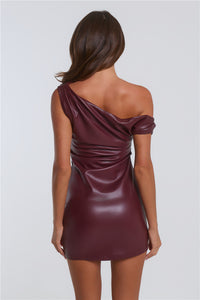MARZELLA Faux Leather Mini Dress