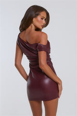 MARZELLA Faux Leather Mini Dress
