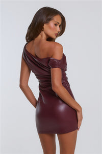 MARZELLA Faux Leather Mini Dress