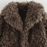 ELVORU Fur Effect Puffer Coat