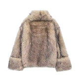ELVORU Fur Effect Puffer Coat