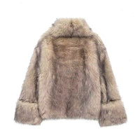 ELVORU Fur Effect Puffer Coat