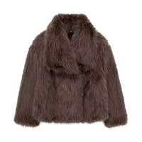 ELVORU Fur Effect Puffer Coat