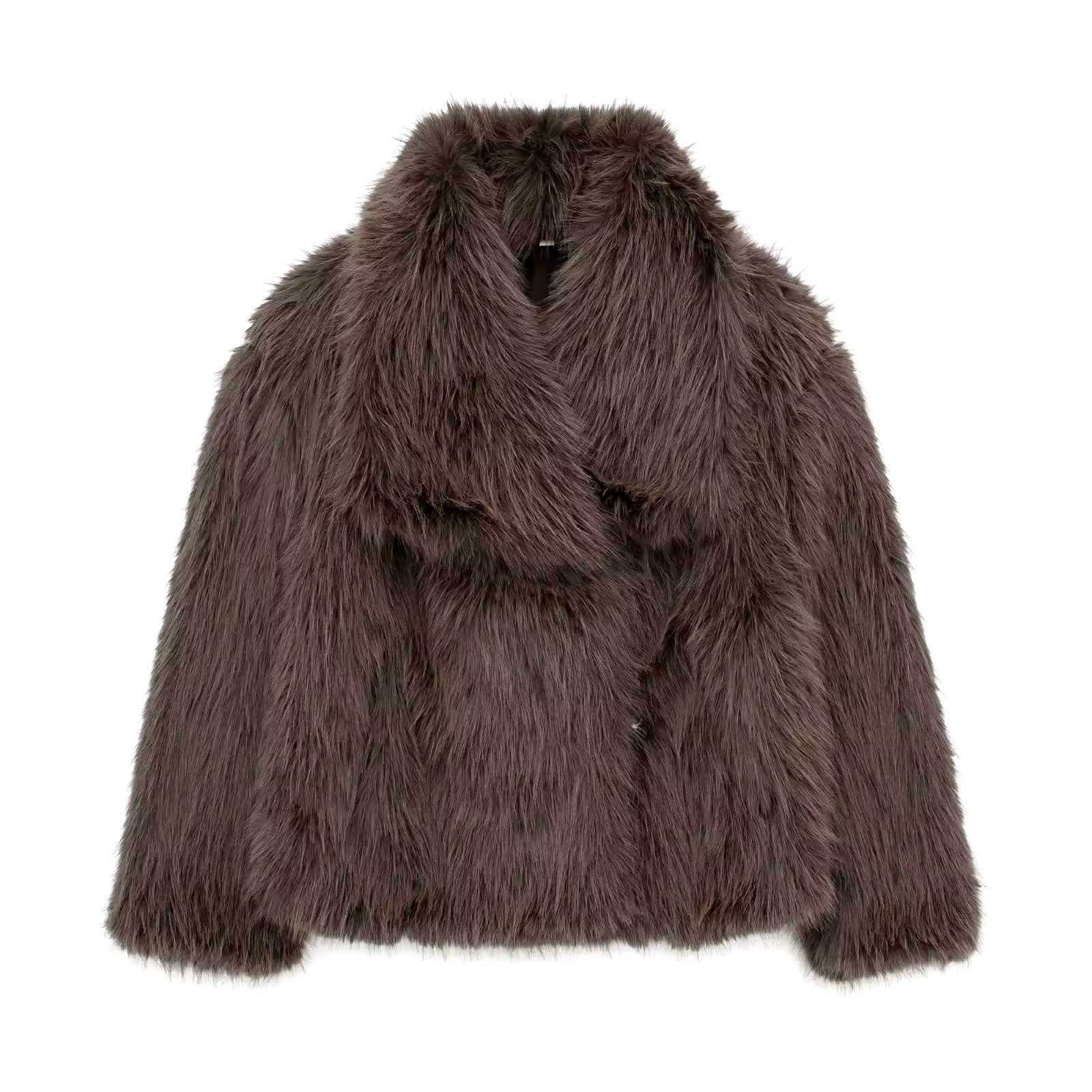 ELVORU Fur Effect Puffer Coat