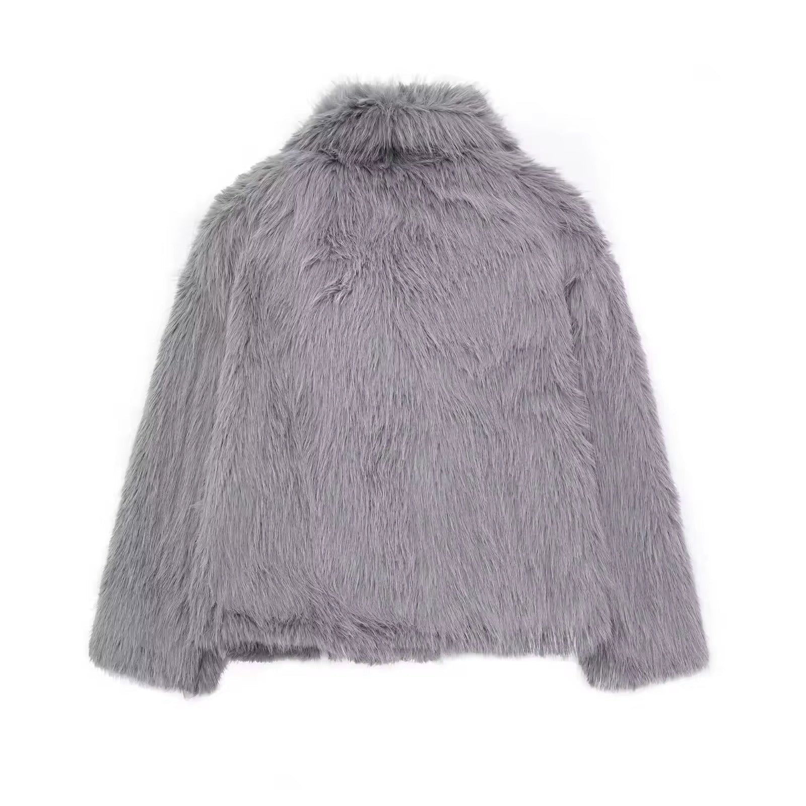 ELVORU Fur Effect Puffer Coat