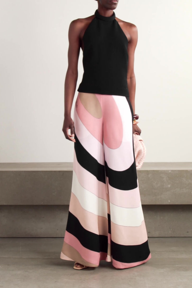 SYLVAÏA Printed Halter Jumpsuit