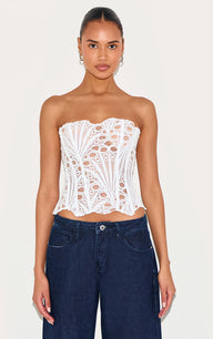 VÉLANE Lace Corset Top