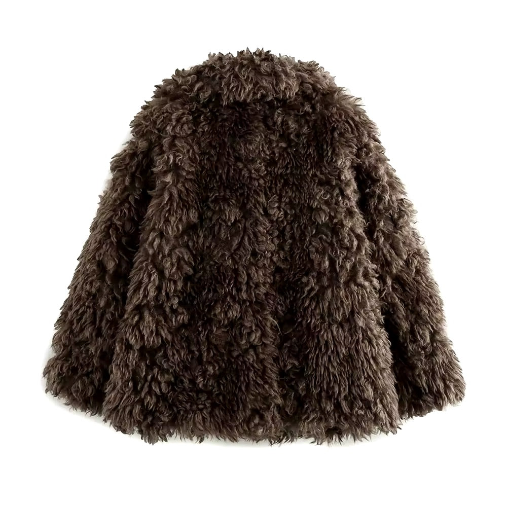 ELVORU Fur Effect Puffer Coat