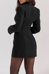 VIRENA Tailored V-Neck Blazer Mini Dress