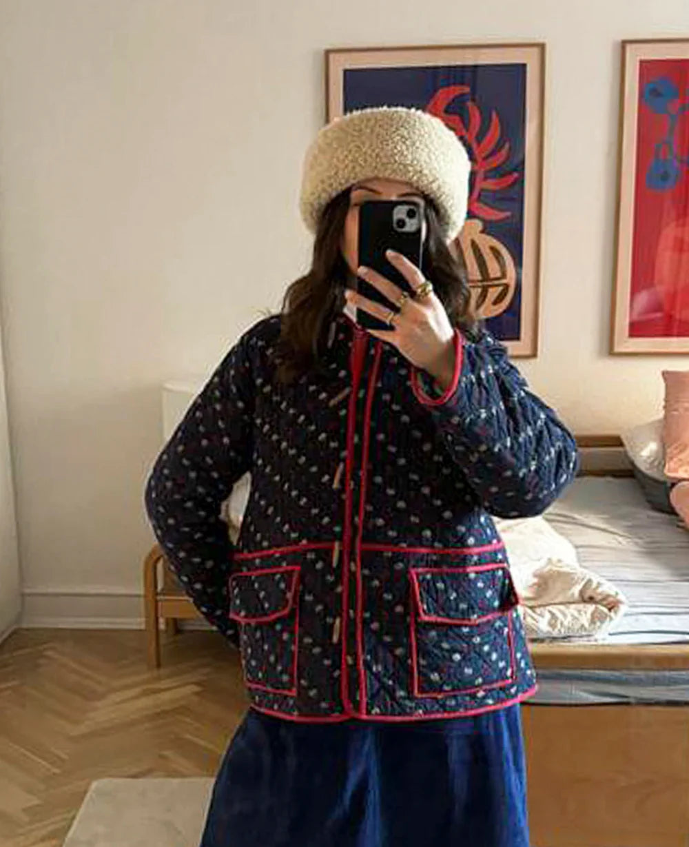 AMY'S Floran Print Patchwork Jacket