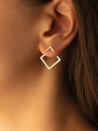 EARRING Square Geometric Stud Earrings
