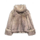 ELVORU Fur Effect Puffer Coat