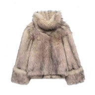 ELVORU Fur Effect Puffer Coat
