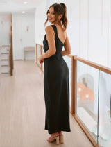 ELEVA Satin Maxi Dress