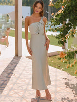 ELEVA Satin Maxi Dress
