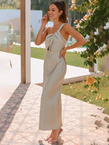 ELEVA Satin Maxi Dress