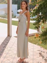 ELEVA Satin Maxi Dress