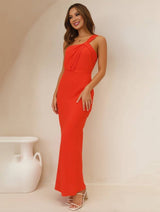 ELEVA Satin Maxi Dress