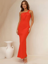 ELEVA Satin Maxi Dress