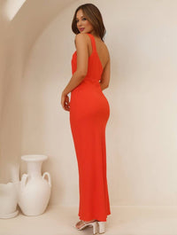 ELEVA Satin Maxi Dress