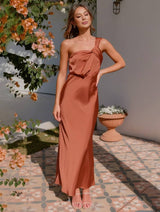 ELEVA Satin Maxi Dress