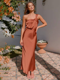 ELEVA Satin Maxi Dress