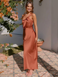 ELEVA Satin Maxi Dress