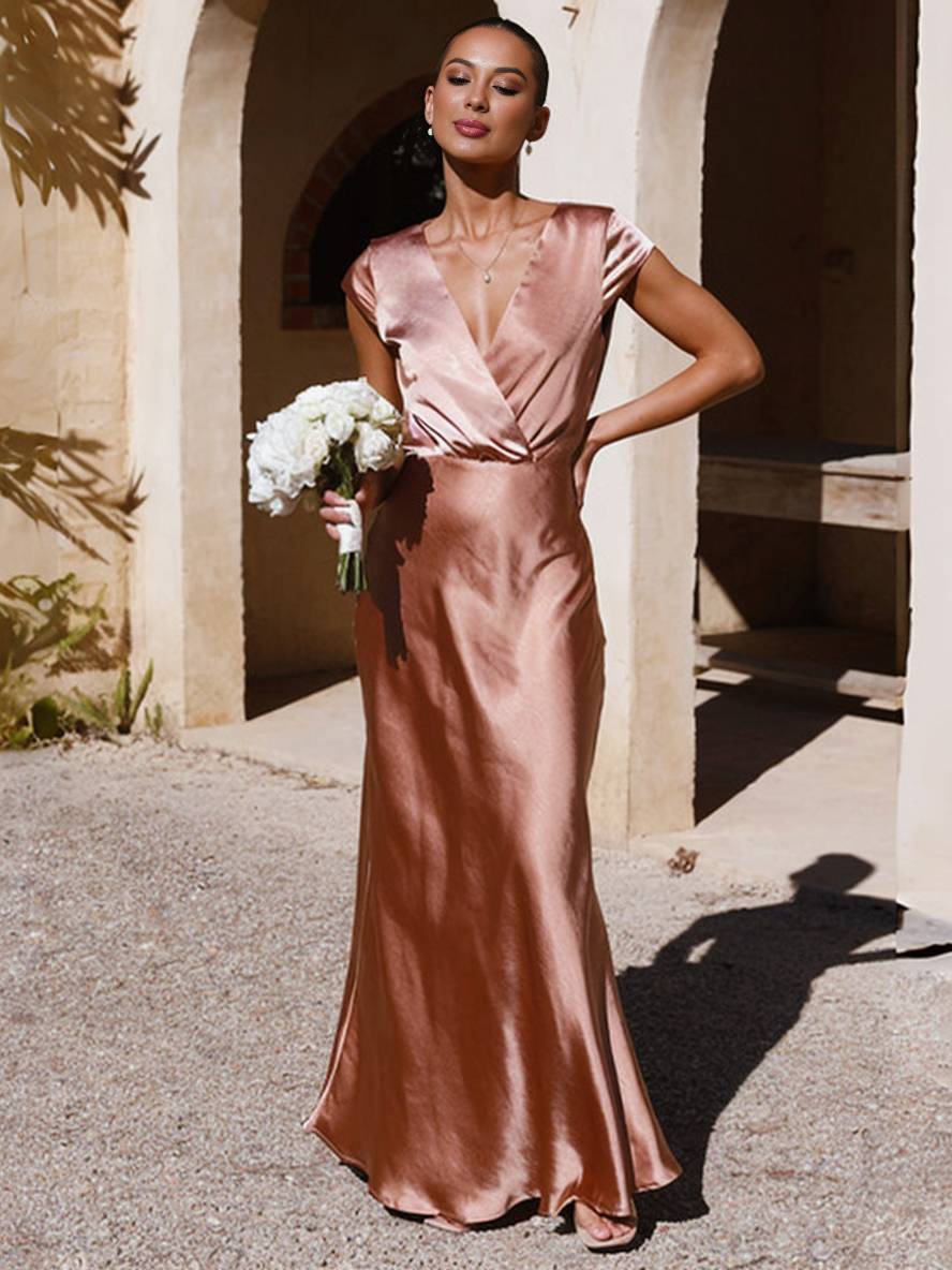 LORINA Satin Mermaid Dress