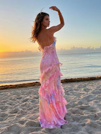 FIORELLA Floral Ruffle Maxi Dress