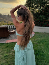 MIREYA Floral Chiffon Bustier Maxi Dress