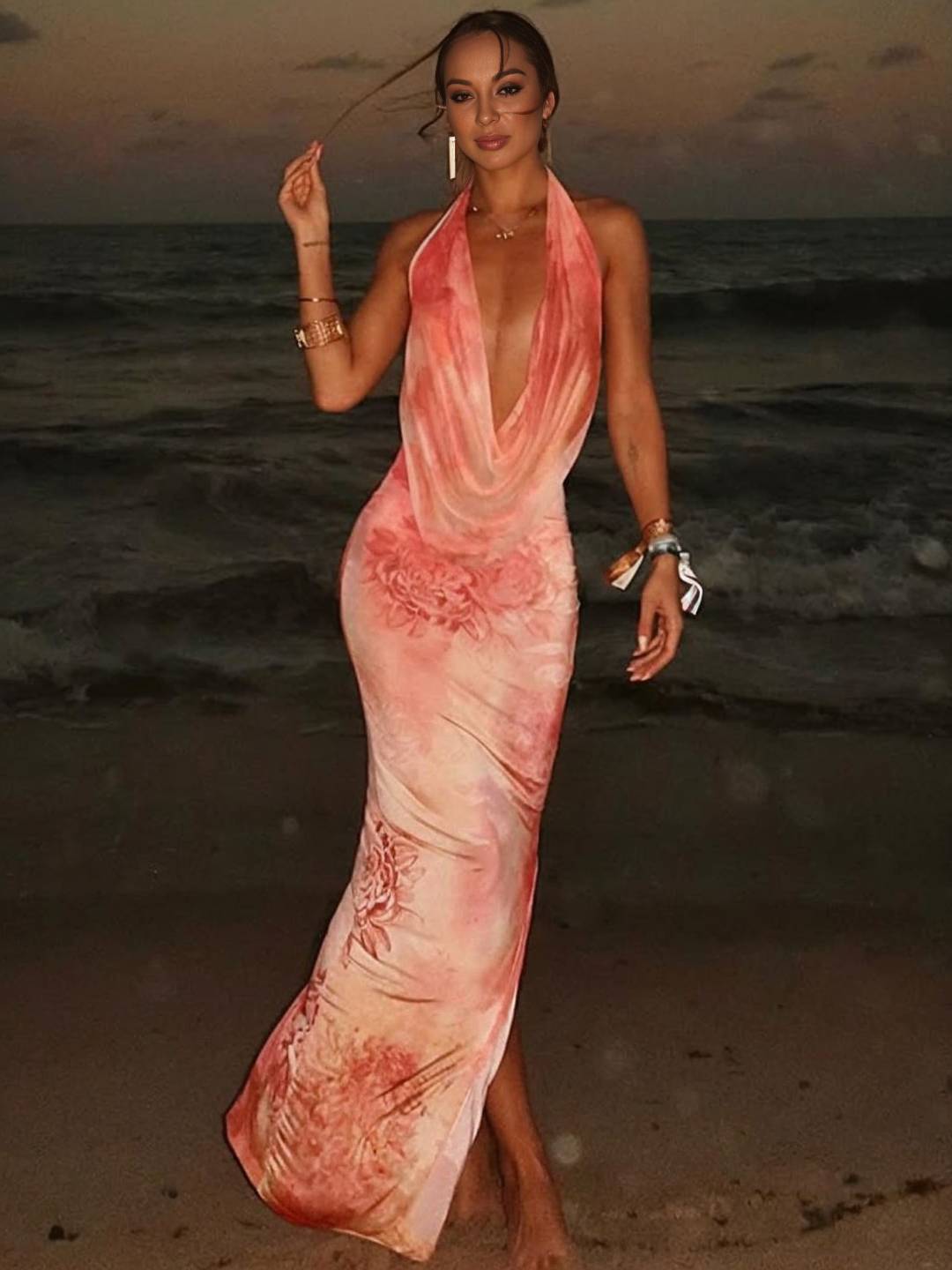 LUNARA Floral Maxi Dress