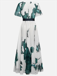 FIORAVELLA Abito Lungo Floreale Con Cintura