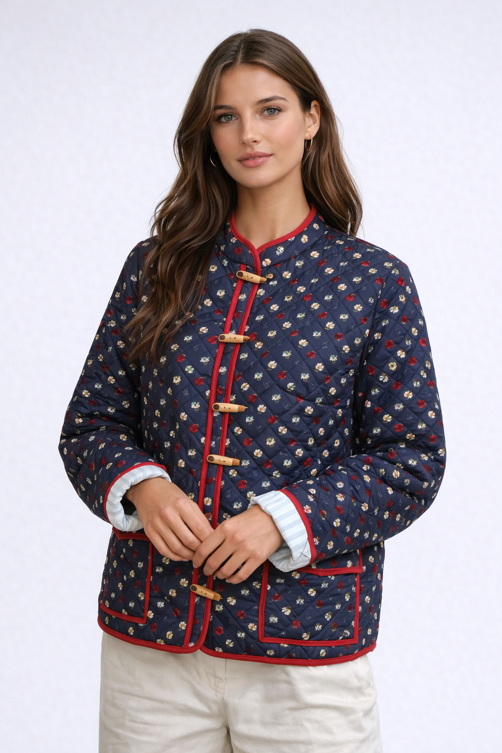 AMY'S Floran Print Patchwork Jacket