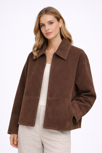 VALIRA Faux Suede Zip Jacket