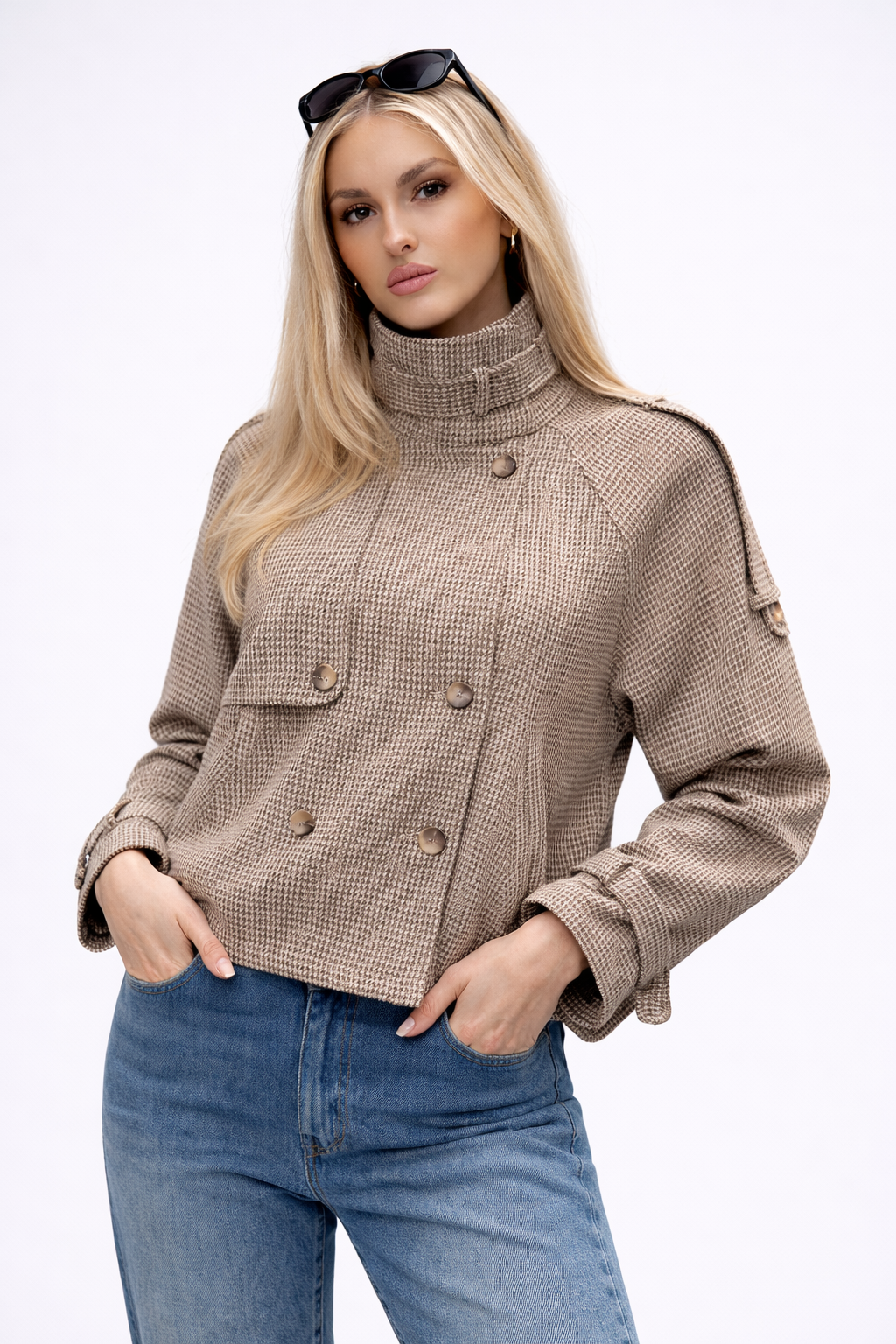 HAVEN Houndstooth tweed jacket